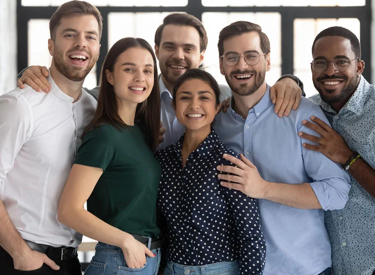 Colleagues posing together