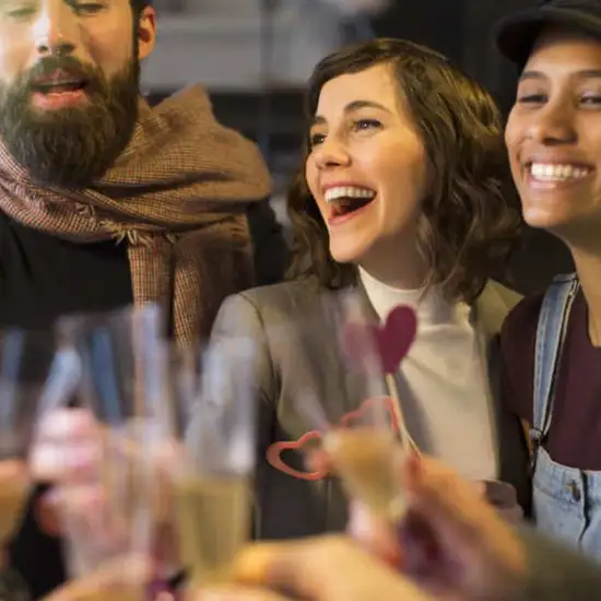 group of people celebrating