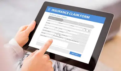 Insurance Claim Form on Tablet