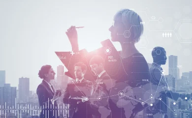 Business people Superimposed and Digital Graphics