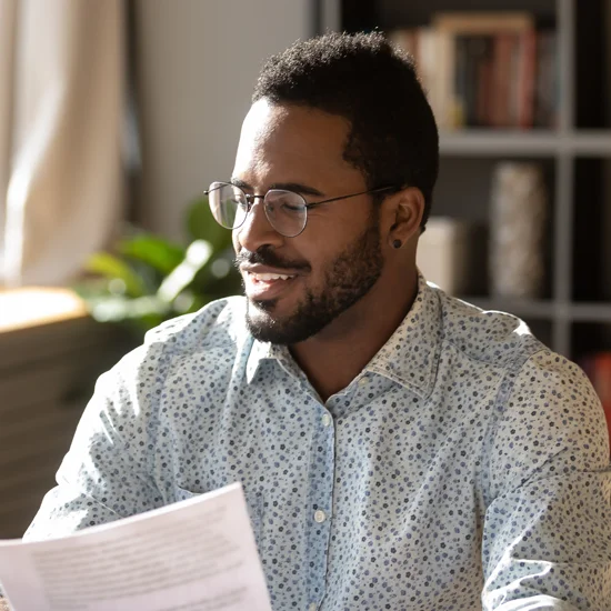 Man reviewing documents