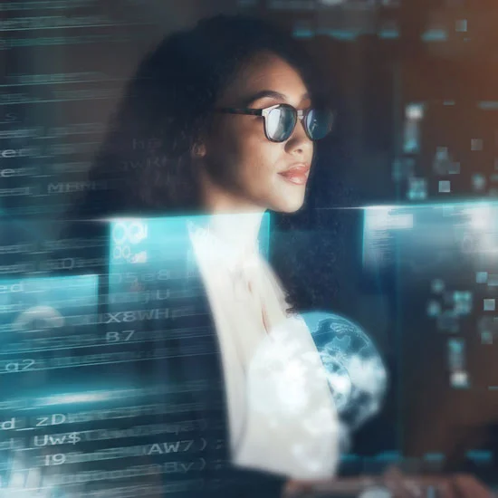 Woman working on computer