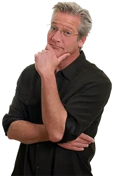 Businessman with glasses thinking