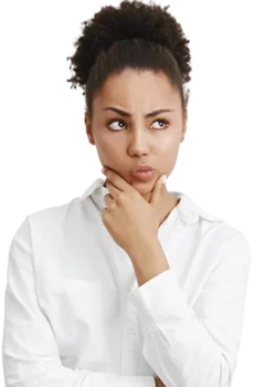 Contact Patra Now Thoughtful young serious businesswoman thinking, pondering