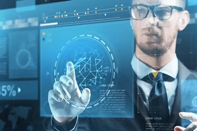 Businessman leveraging the power of technology Businessman leveraging the power of technology