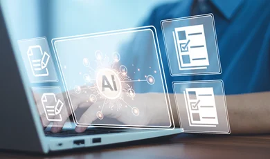 business professional using AI to compare documents