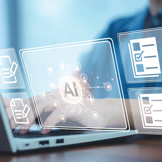 business professional using AI to compare documents