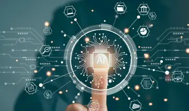 businessman finger on capabilities of ai businessman finger on capabilities of ai