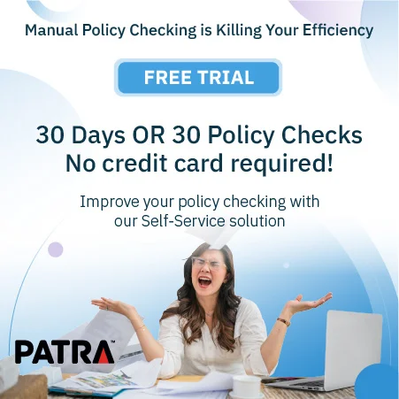 Self-Service FREE TRIAL! 30 Days or 30 Policy Checks! No Credit Card Required! Click Here To Begin!