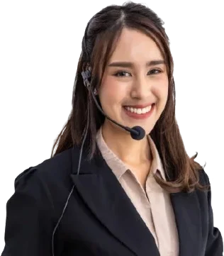 Image of young woman wearing business suit and headset Image of young woman wearing business suit and headset