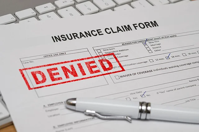 denied insurance claim form