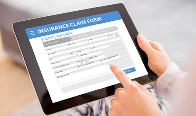 insurance claim form electronic submission on tablet