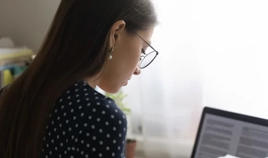 Woman reviewing documents