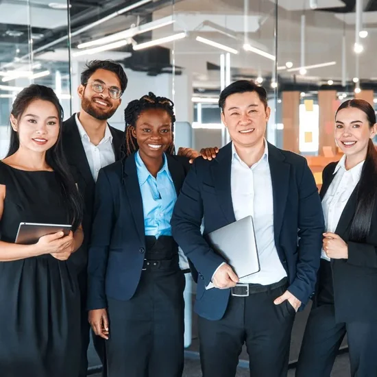 team of successful young business workers