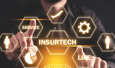 insurtech solutions, man with a tablet computer