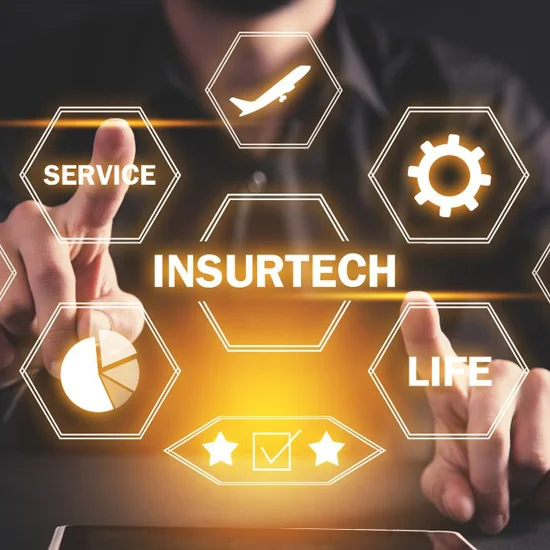 insurtech solutions, man with a tablet computer