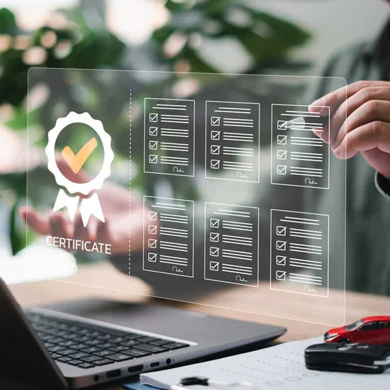 businessman and certificate of insurance concept, businessman checking on document process