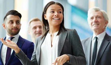 business professionals walking together