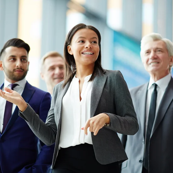 business professionals walking together