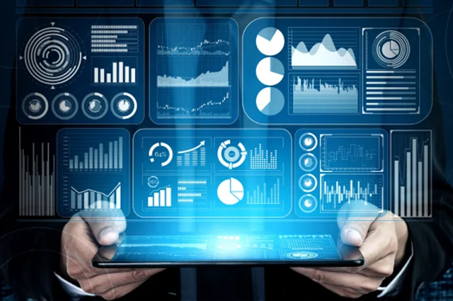 Data management services abstract with virtual dashboards over a tablet